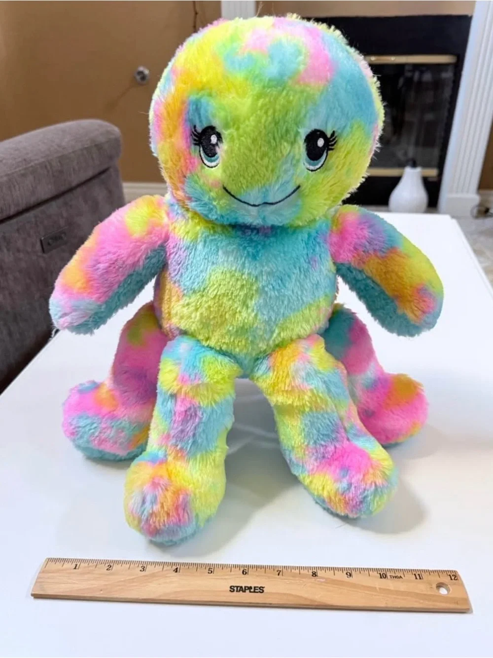 Build a bear Tie-Dye Octopus Stuffed Toy - Soft Cuddly Pet Reptile Accessory